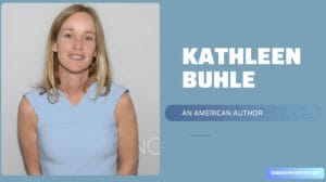 Kathleen Buhle portrait wearing blue dress American author and activist